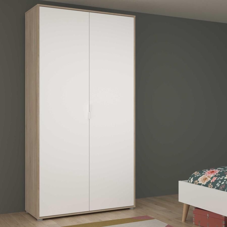 Parisot Kledingkast Hardy 100x50x204cm 2 deuren wit eikdecor