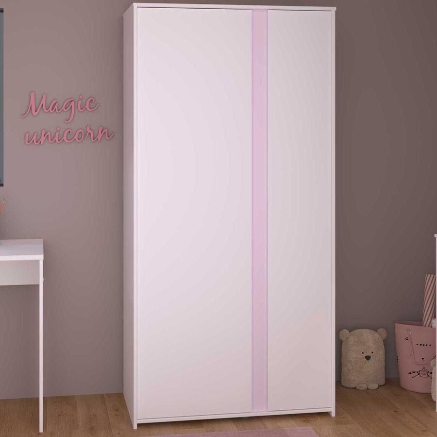 Parisot Kledingkast Rue Met 2 Deuren Wit grijs Of Wit roze - Foto 2