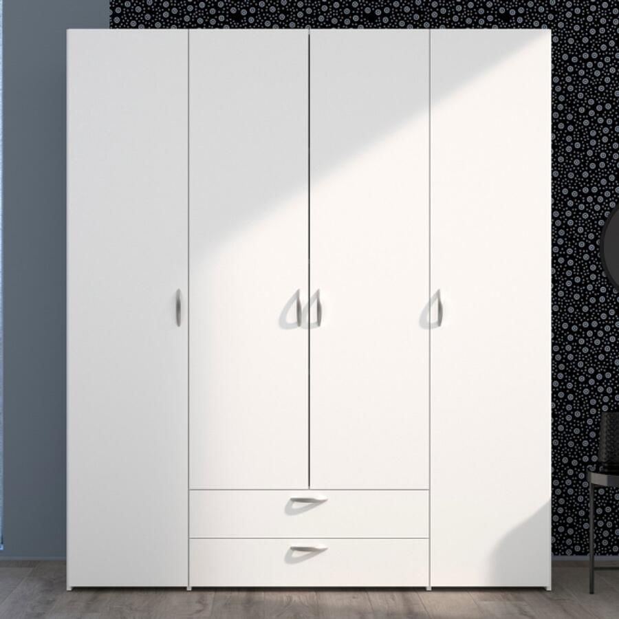 PARISOT Varia garderobe Wit decor 4 scharnierende deuren + 2 laden L 160 x H 185 x d 51 cm - Foto 2