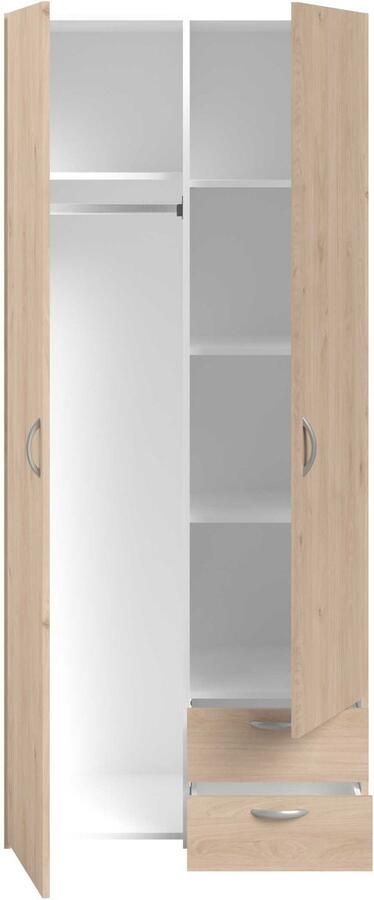Parisot Kledingkast Salvador met 2 deuren & 2 lades Jackson eik - Foto 4