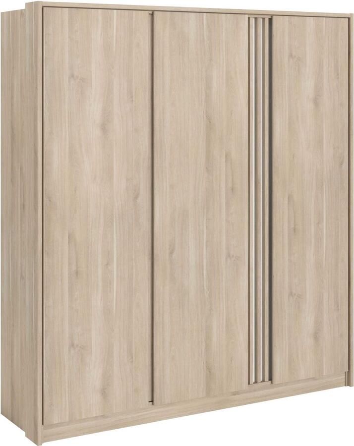 Leen Bakker Kledingkast Evi 3-deurs eikenkleur 203x185x52 cm - Foto 2