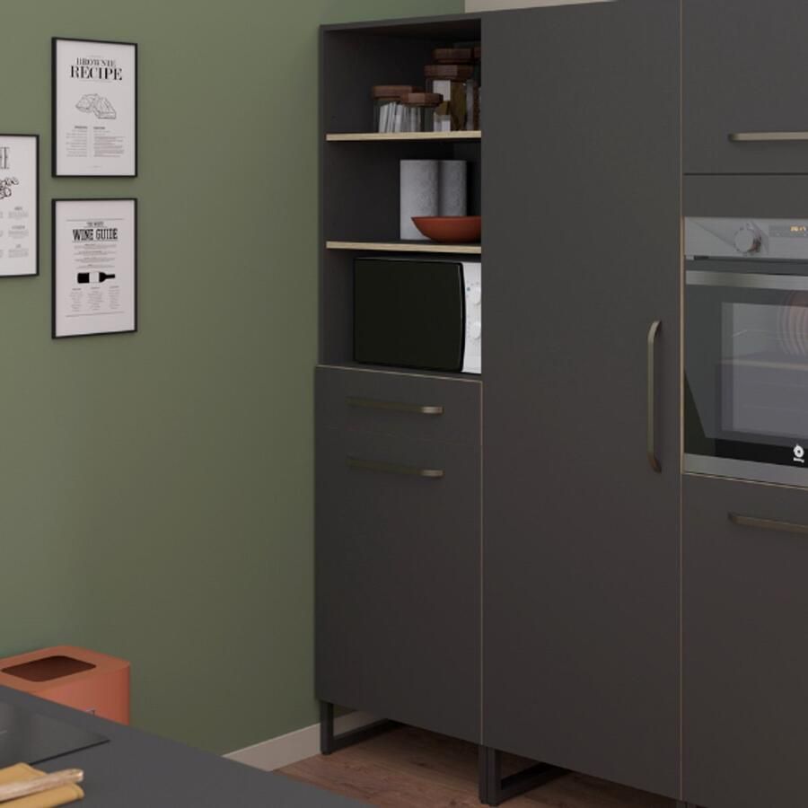 Parisot Kolomkast Wade met één deur en één lade. antraciet