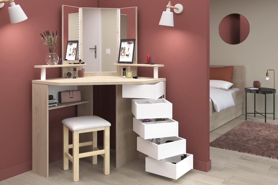 Parisot EMOB Kruk Sitty eik Woonkamer outlet Wit; Bruin PU; Spaanplaat Woonkamer outlet Op voorraad - Foto 2