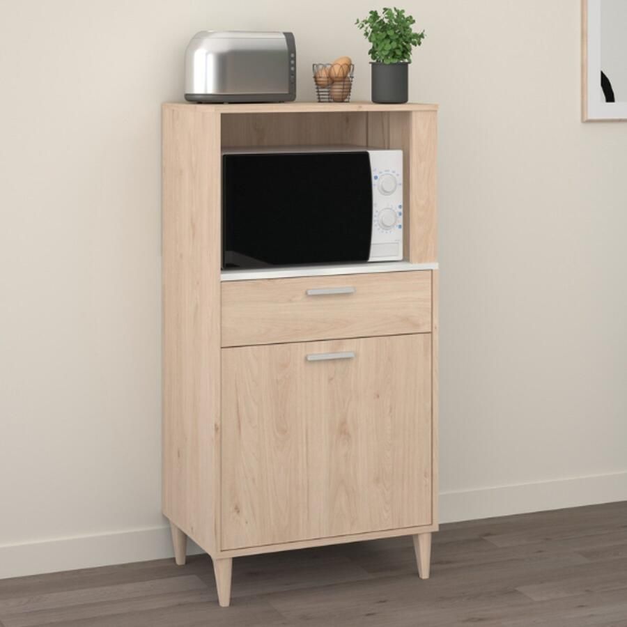 Parisot Magnetronkast Galatee met 1 deur & 1 lade eikdecor wit