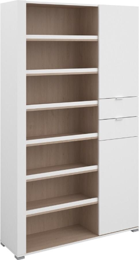 PARISOT SHoeS schoenenkast Eiken en Steam Black decor 2 deuren + 1 lade L 110 x H 186 x D 33 cm 20 paar - Foto 3