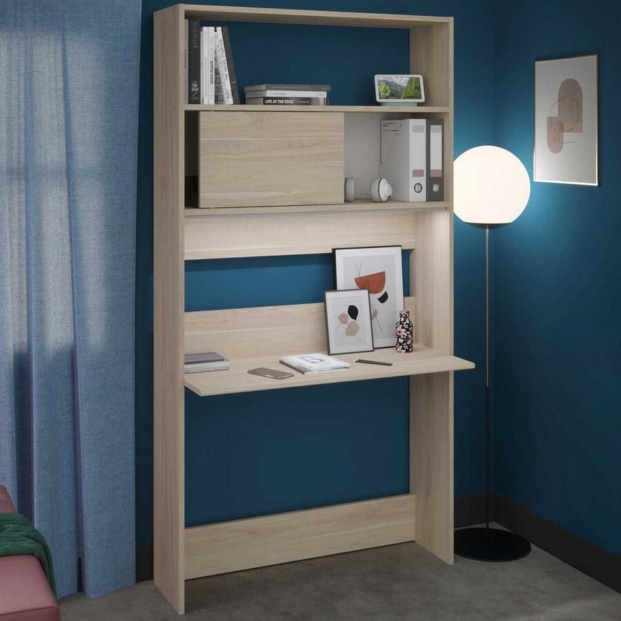 Parisot EMOB Secretaire Fina 105 cm walnoot Kantoor outlet Bruin Melamine; Spaanplaat Kantoor outlet Op voorraad - Foto 3