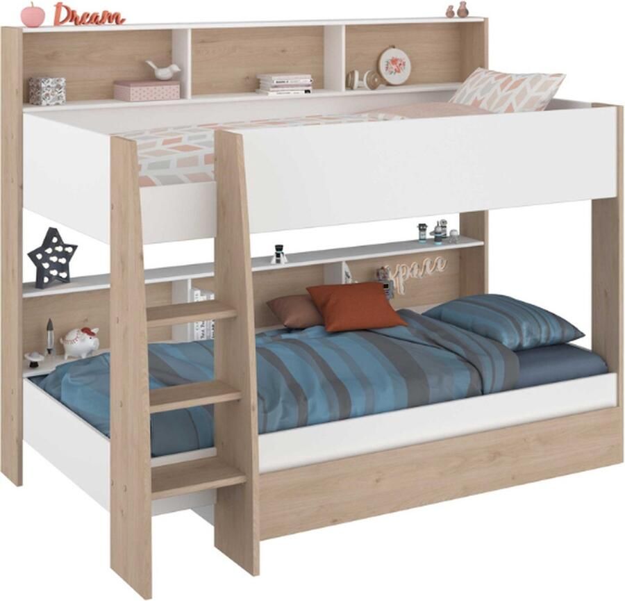 Parisot Stapelbed Shelby met opberglade 90x200 Wit