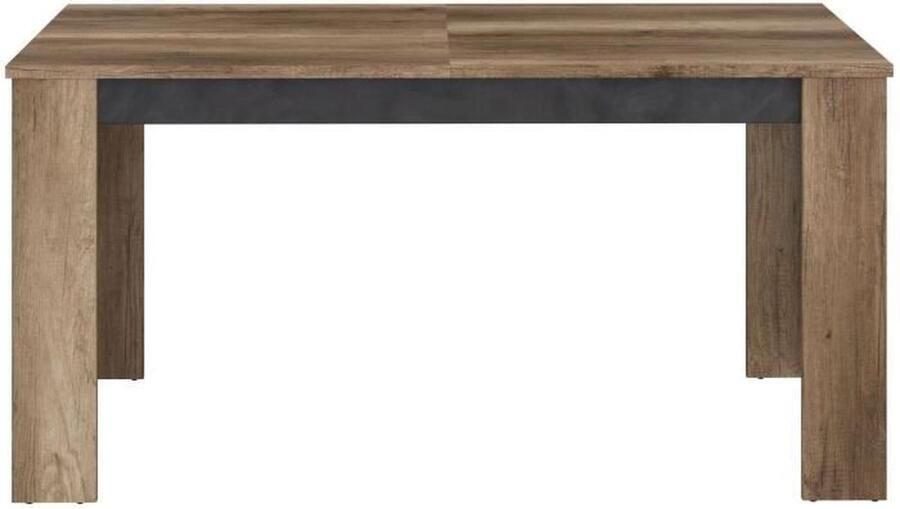 Parisot Tafel met verlengstuk STEIN Rechthoekig Eiken en stoomzwart 6 personen 157 207 x 90 x 77 8 cm