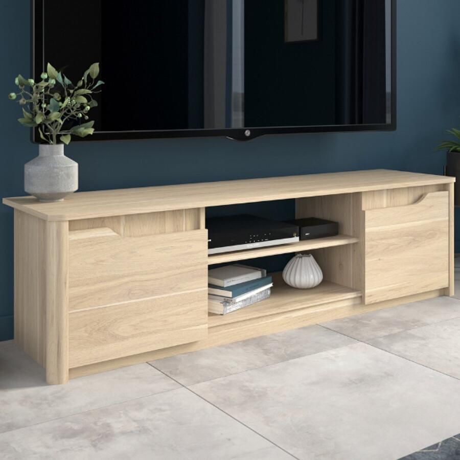 PARISOT BETTY klassiek TV-meubel Eiken decor spaanplaatmeubel L150 x H42 x D60 cm