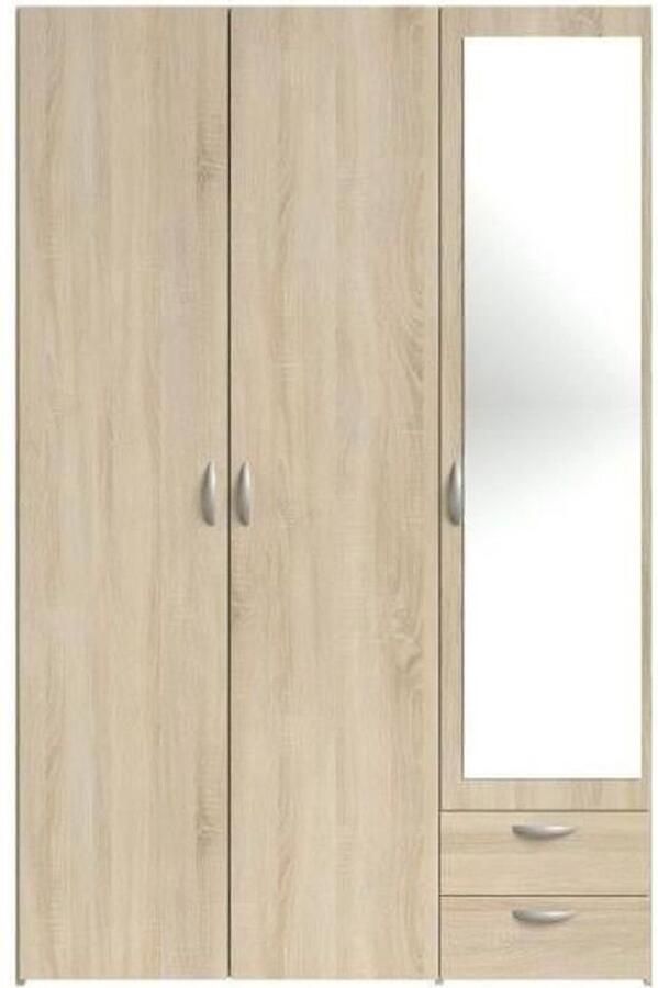 Parisot Varia Cabinet Chene Decor 3 deuren + spiegel + 2 laden L 120 x H 185 x D 51 cm - Foto 2