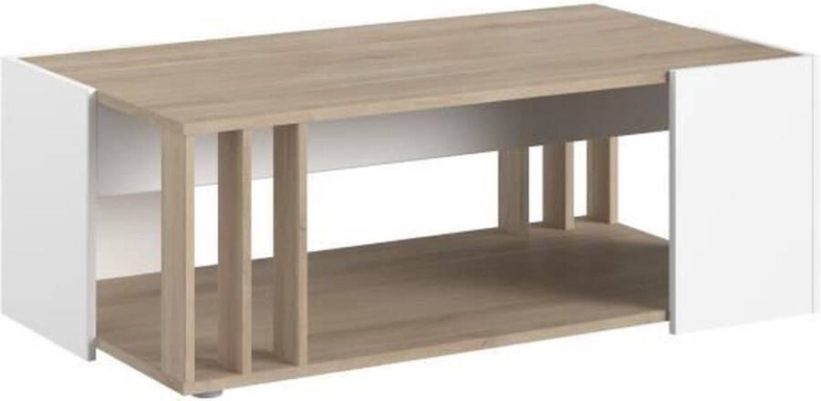 Parisot Southern salontafel Wit en Chene van Japan Decor L 119 x D 43 x H 68 cm - Foto 2