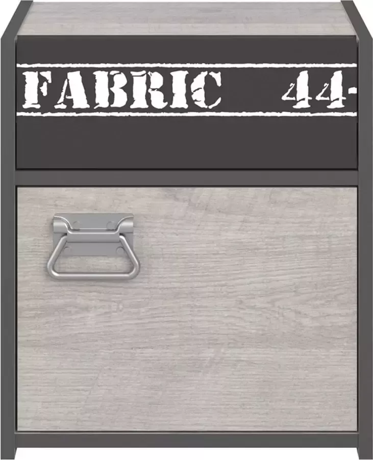 Actona Nachtkastje Fabric eikenkleur grijs 45 3x40 2x28 cm Leen Bakker - Foto 3