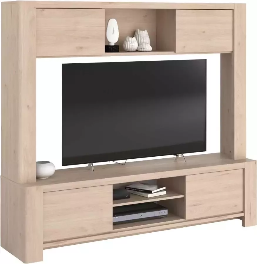 Parisot TV Meubel Tv-meubel Porto 180 met 4 deuren- Jackson eik 181cm Bruin