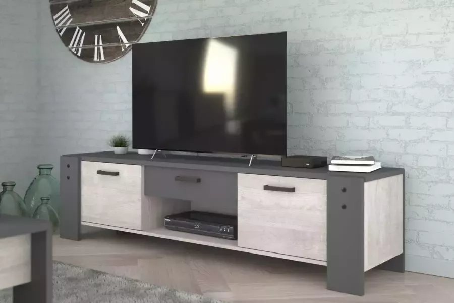 Parisot TV Meubel Tv-meubel Travis industrieel 180cm Grijs