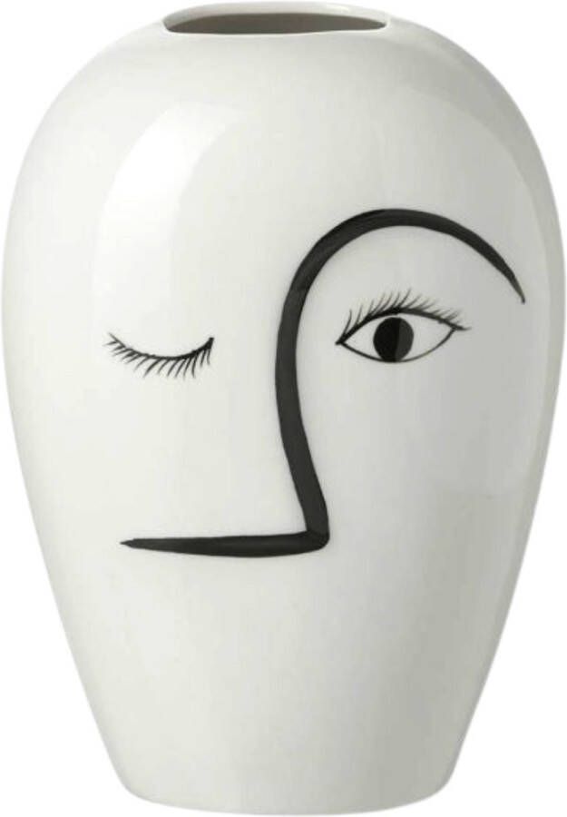 Parlane vaas Lashes wit 22 cm decoratieve vaas van keramiek kunst vaas bloempot voor binnen keramieken vazen vaas voor op tafel