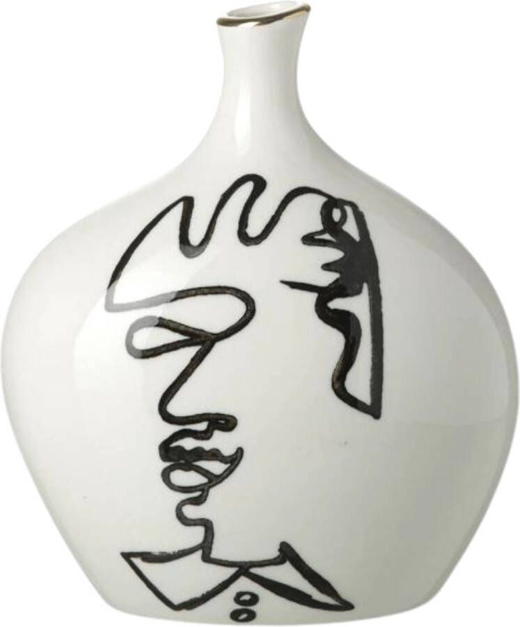 Parlane vaas Picasso wit 18 cm decoratieve vaas van keramiek kunst vaas bloempot voor binnen keramieken vazen vaas voor op tafel