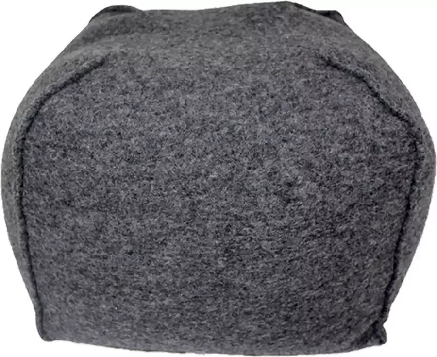 Particolare Poef Fluffy Cooked Wool Donker Grijs-296