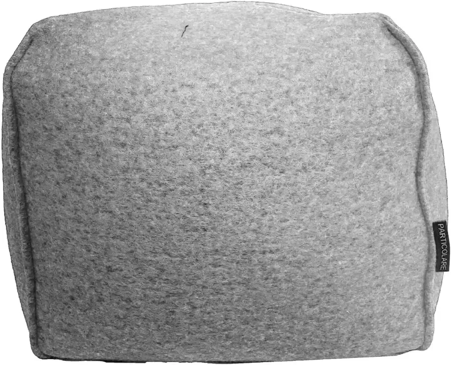 Particolare Poef Fluffy Cooked Wool Grijs Melange-035