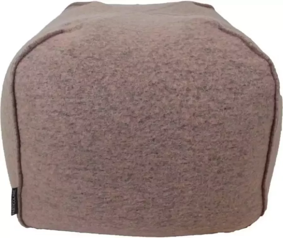 Particolare Poef Fluffy Cooked Wool Licht Roze-345