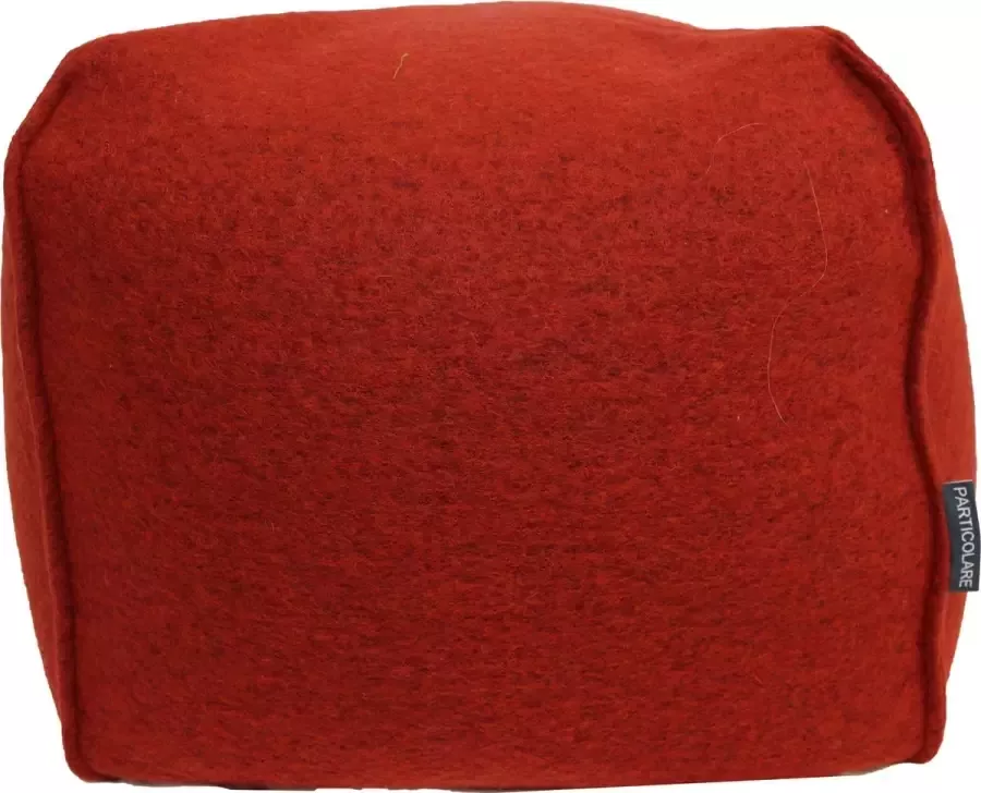 Particolare Poef Fluffy Cooked Wool Oranje-376