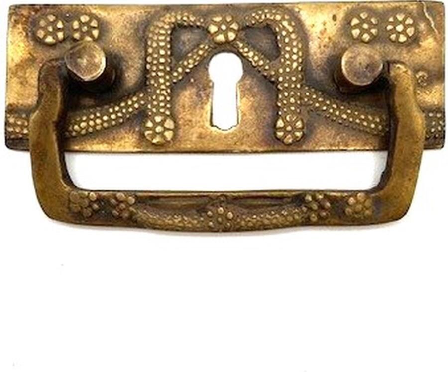 Parts & Pieces Ladegreep Messing antiek horizontaal Bloemenregen 93x32mm