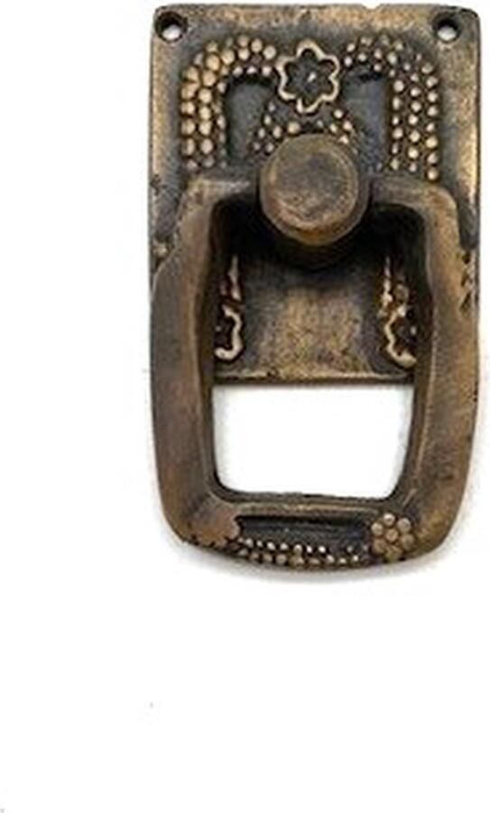 Parts & Pieces Ladegreep Messing antiek klein Bloemenregen 32x37mm