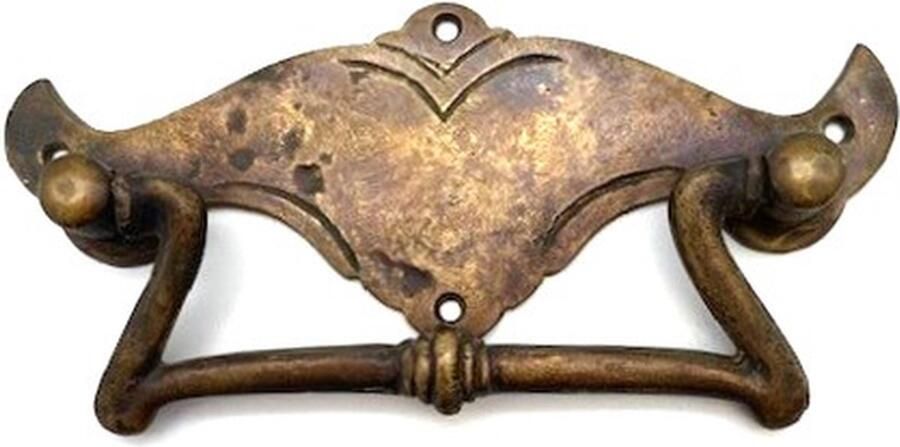 Parts & Pieces Ladegreep Messing antiek Ossenkop' 104x40mm