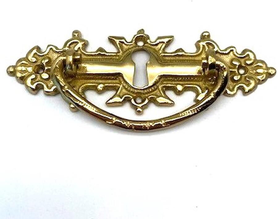 Parts & Pieces Ladegreep Messing glanzend horizontaal met sleutelgat 110mm