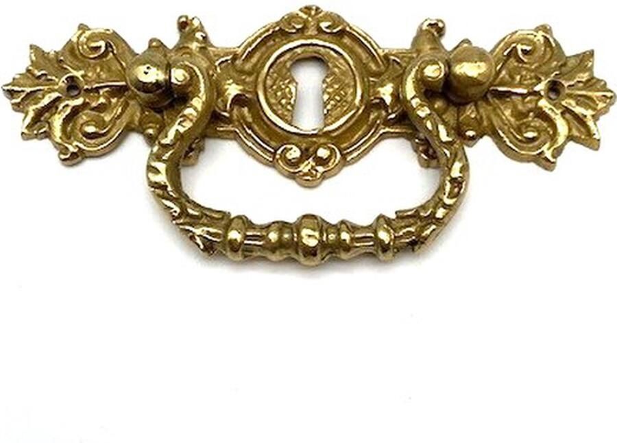 Parts & Pieces Ladegreep Messing glanzend horizontaal met sleutelgat 'Maya' 130mm