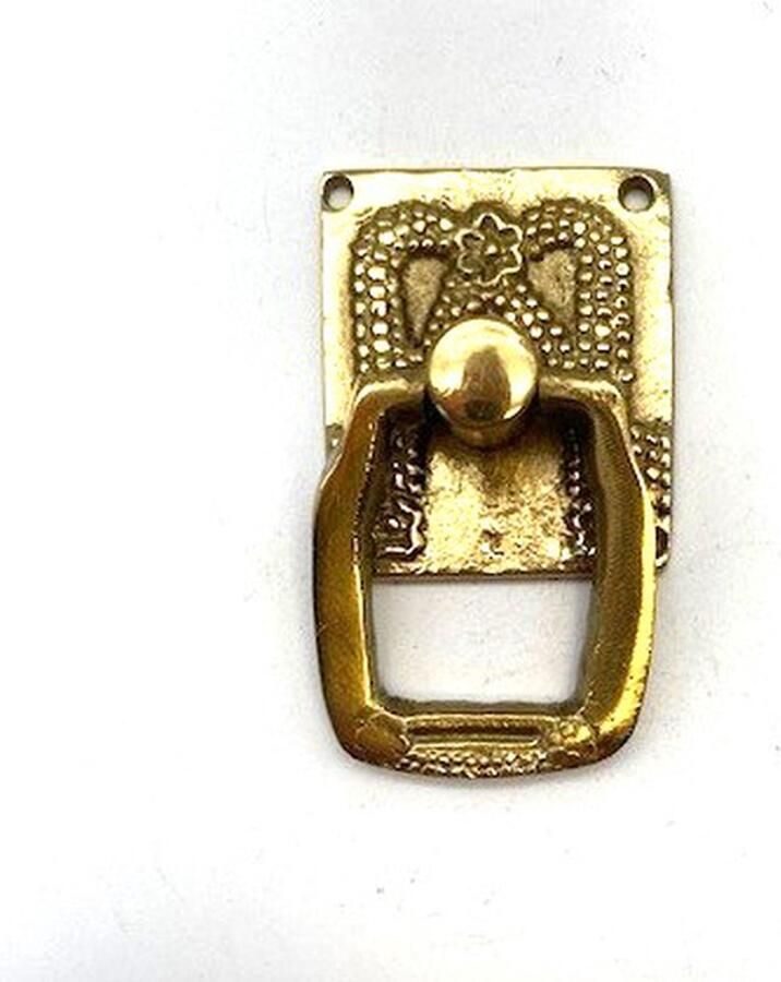 Parts & Pieces Ladegreep Messing glanzend klein 'Bloemenregen' 32x37mm