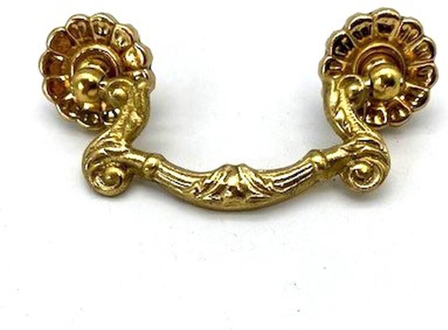 Parts & Pieces Ladegreep Messing met rozetten 90x40mm