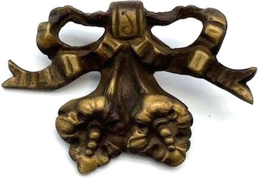 Parts & Pieces Meubeldecoratie massief Messing gegoten antiek Strik 100x70mm