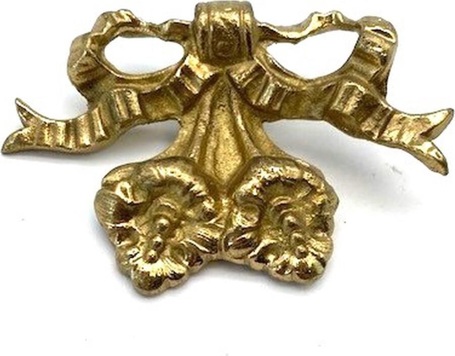 Parts & Pieces Meubeldecoratie massief Messing gegoten glanzend Strik 100x70mm