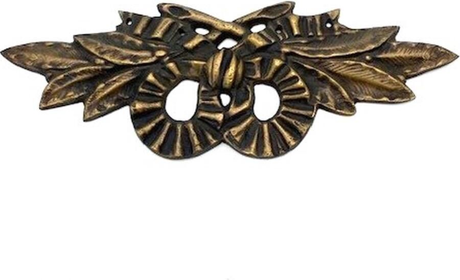 Parts & Pieces Meubeldecoratie Messing gegoten antiek Groot 'Lint en bladeren' 175x60mm