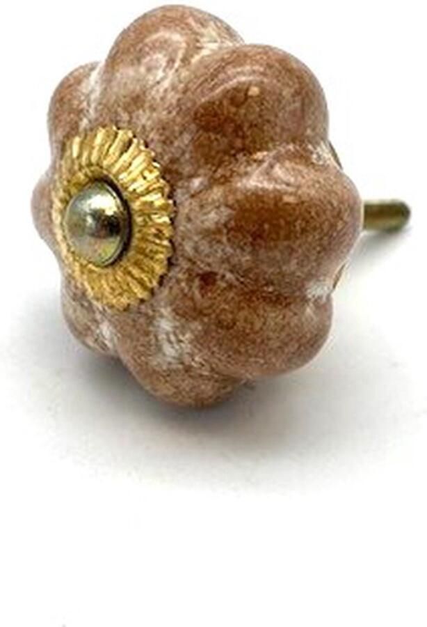 Parts & Pieces Porseleinen Knop Pompoen Marmer 40mm handgeschilderd