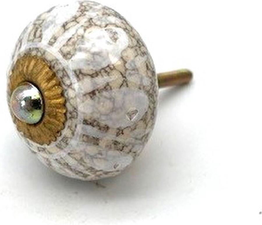 Parts & Pieces Porseleinen Knop Rond Marmer 40mm handgeschilderd