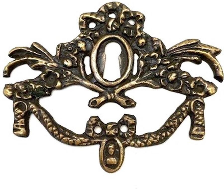 Parts & Pieces Sleutelplaat Kabinet Messing antiek 100x80mm