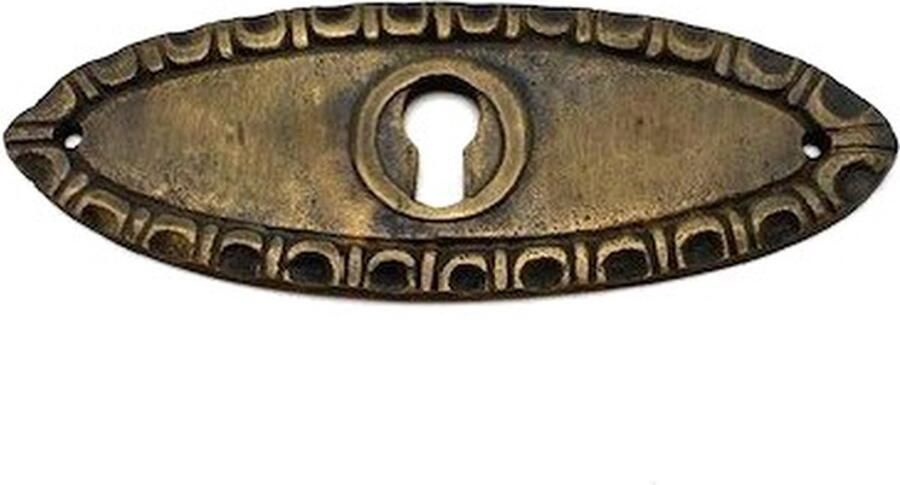 Parts & Pieces Sleutelplaat Messing Antiek Ovaal 91x34mm