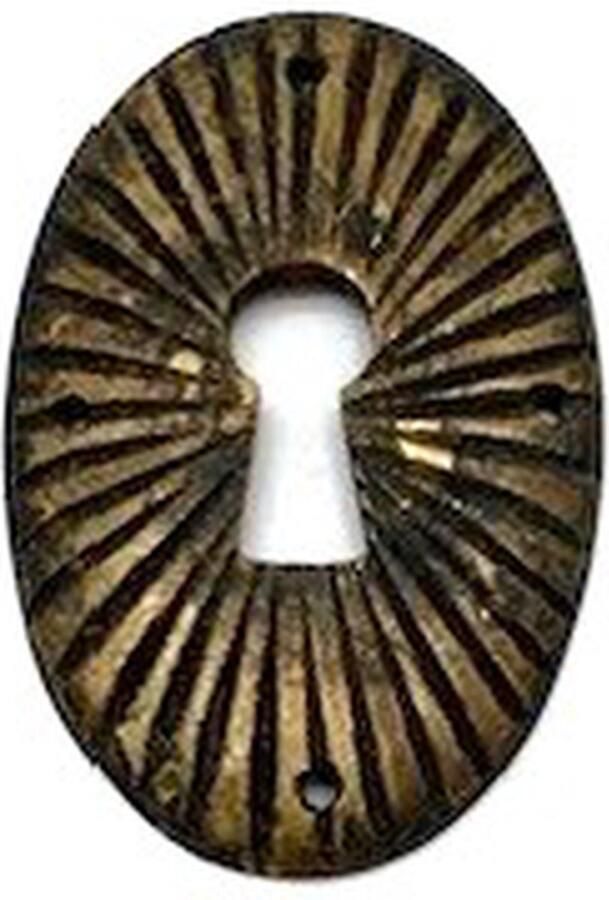 Parts & Pieces Sleutelplaat Messing Antiek ovaal 'Matahari' 35x53mm