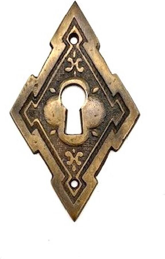 Parts & Pieces Sleutelplaat Messing Antiek Ruit 40x65mm