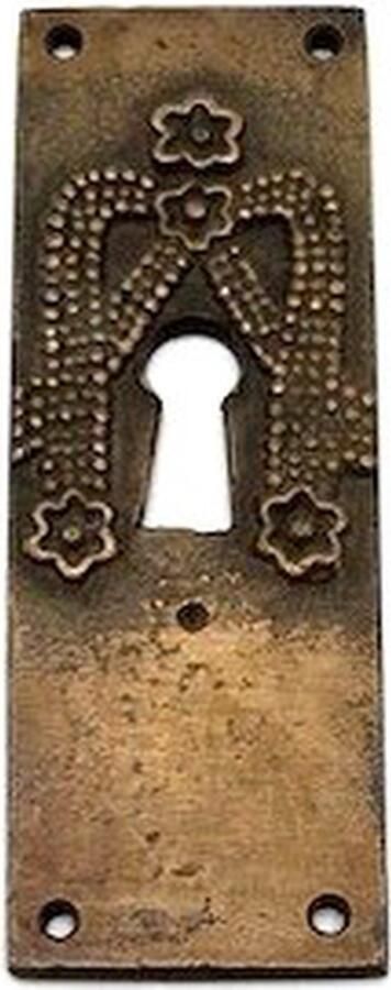 Parts & Pieces Sleutelplaat Messing antiek verticaal Bloemenregen 31x93mm