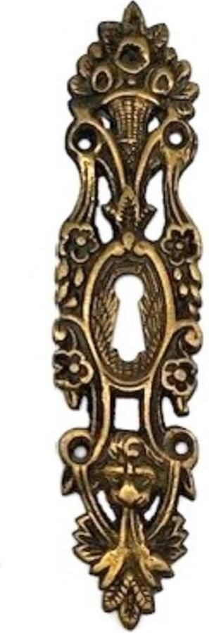 Parts & Pieces Sleutelplaat Messing antiek verticaal 'Oogstmand' 35x147mm