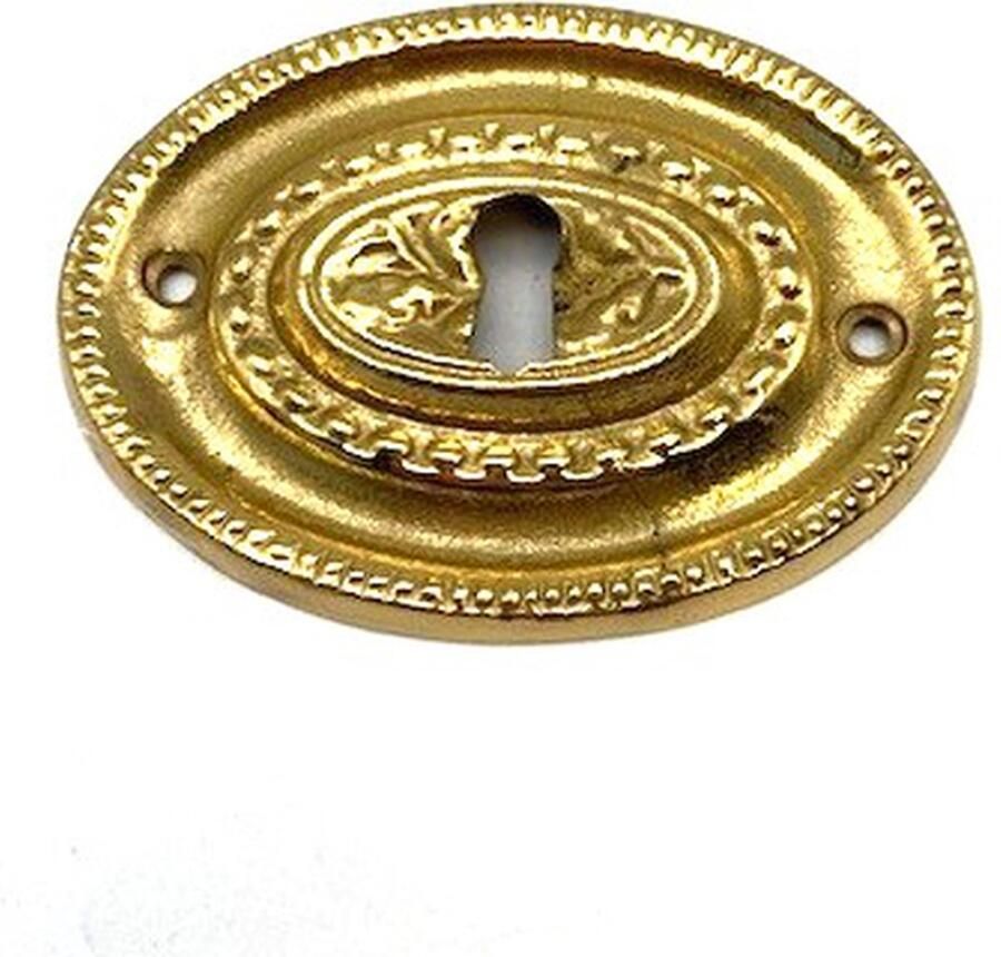 Parts & Pieces Sleutelplaat Messing glanzend ovaal 'Chestnut' 82x59mm