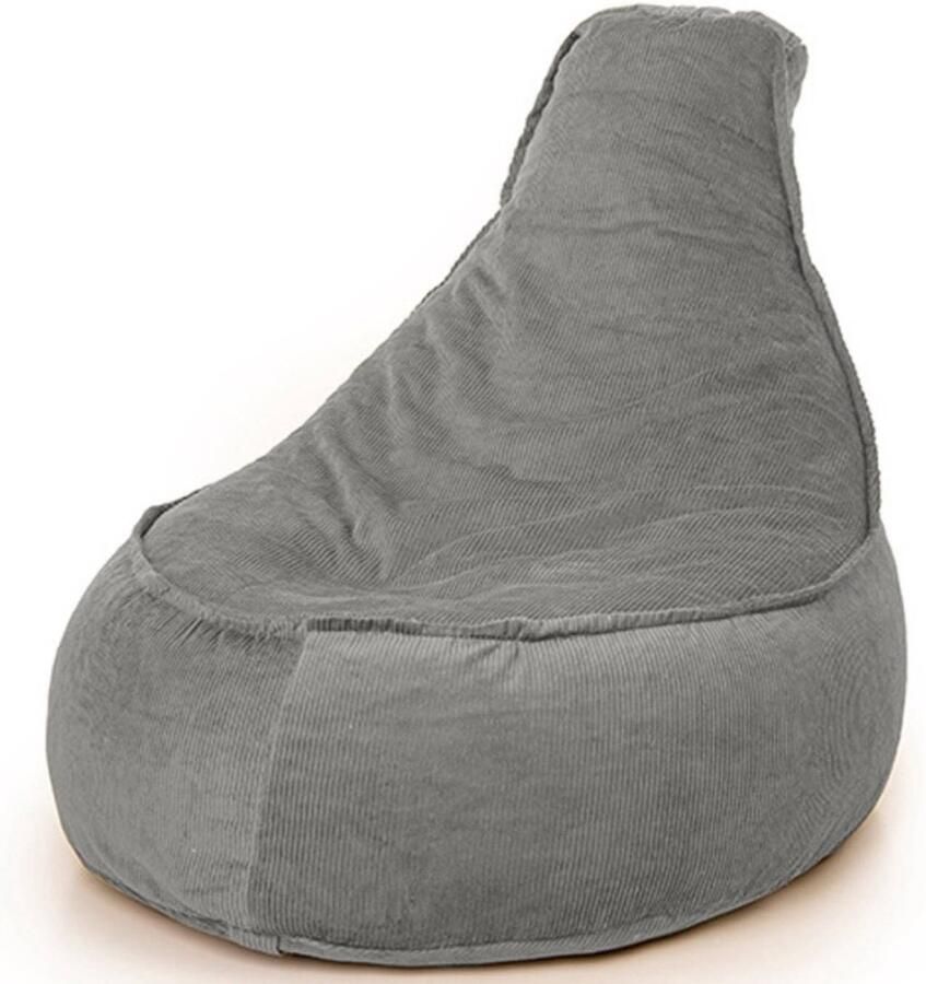 Parya HOME Drop & Sit Stoel Zitzak Ribstof Zitzakfauteuil Woonkamerzitzak – Grijs – Junior – Voor Binnen - Foto 2
