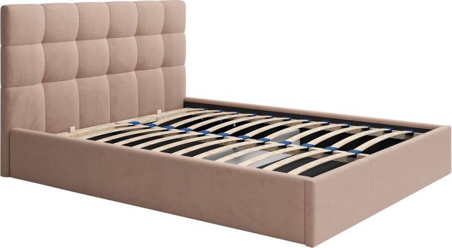 Pascal Morabito 160 x 200 cm opbergbed Fluweel Beige MIRDAL door L 173 cm x H 104 cm x D 210 cm