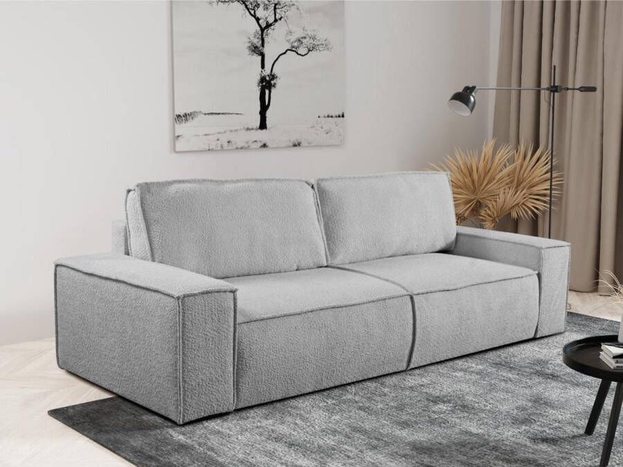 Vente-unique 3-zits slaapbank van teddy stof Grijs AMELIA van PASCAL MORABITO L 257 cm x H 85 cm x D 102 cm - Foto 2
