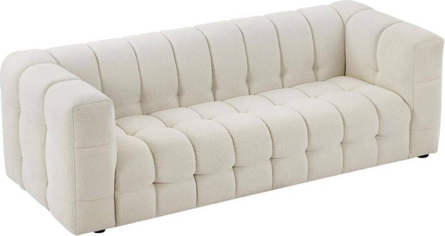 Pascal Morabito Driezitsbank van ivoorwitte boucléstof LERICI van L 213 cm x H 72 cm x D 89 cm - Foto 3