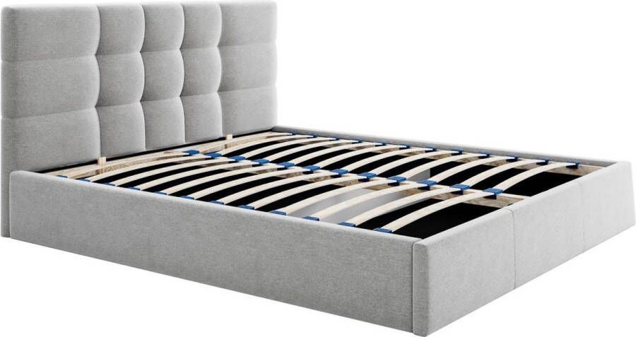 Pascal Morabito Bed met opbergruimte 140 x 190 cm Stof Grijs ELIAVA van L 150 cm x H 106 cm x D 203 cm - Foto 2