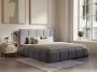 Pascal Morabito Bed met opbergruimte 140 x 190 cm Stof met textuur Grijs DAMADO van L 170 cm x H 95 cm x D 221 cm - Thumbnail 2