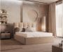 Pascal Morabito Bed met opbergruimte 160 x 200 cm Fluweel Beige MIRDAL van L 173 cm x H 104 cm x D 210 cm - Thumbnail 1